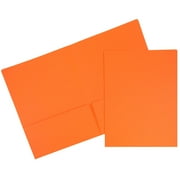 JAM Matte Two Pocket Folders, Orange, 100/Pack