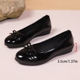thumbnail image 5 of Womens Slip On Wedge Bow Knot Ballet Flat Shoes Patent Leather Casual Dress Shoes Solid Color Non Slip Loafers Black Size 7.5, 5 of 7