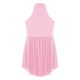 thumbnail image 6 of iiniim Kids Girls Sleeveless Halter Neck Gymnastics Ballet Leotard Dress Lyrical Figure Skating Modern Dance Costume Pink 8, 6 of 7