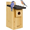 thumbnail image 1 of Nature’s Way Cedar Bluebird House for Outdoor Nesting, Predator Guarded Entrance with Clean-Out Door & Ventilation Openings, Brown, 1 of 7
