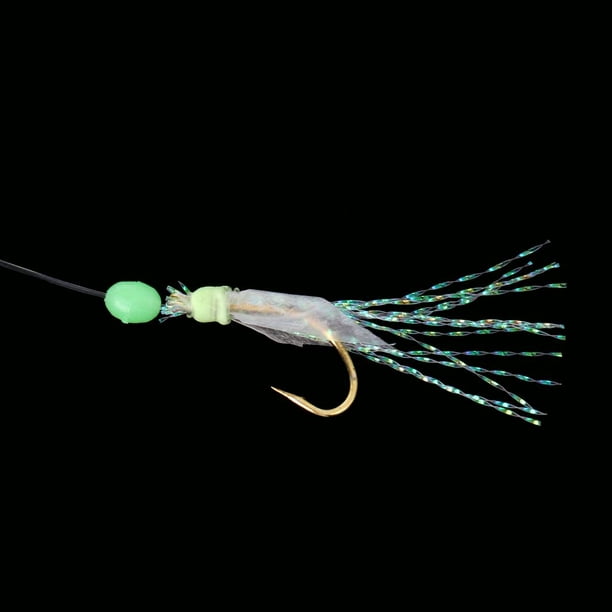 Yinanstore 6pcs Fish Rigs Green Bead Rigs S 6 Hooks 18 Other 18#
