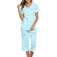 thumbnail image 1 of Innerwin Pyjama pour Femmes Imprimé Libellule Ensemble de Nuit Manches Courtes Doux Bleu Ciel m, 1 of 6
