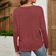 thumbnail image 4 of Horkkom Womens Long Sleeve T Shirts Casual V Neck Solid Color Tops Comfy Loose Layer Shirts, Gifts for Women, 4 of 9