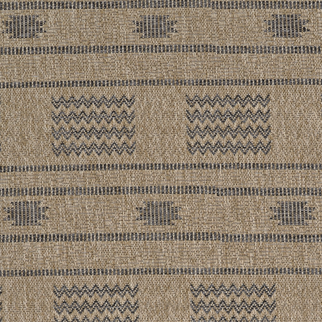 Couristan Naturalistic Sonoran Indoor/ Outdoor Area Rug, Natural-Charcoal, 5'3" Round