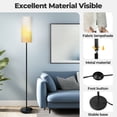 thumbnail image 3 of Modern Standing Floor Lamp Beautiful watercolor style Dimmable Metal Pole Lamp with Linen Lampshade for Living Room LED Bulb Included, 3 of 8