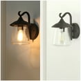 thumbnail image 3 of LNC Outdoor Metal Wall sconces, Patio Wall Lantern with Clear Bubble Glass Shadow Straw Hat Shape Lamp, Wall Mounted Light Fixtures for Porch, Garden, Yard, Pathway, Entryway Patio Decor, 3 of 10