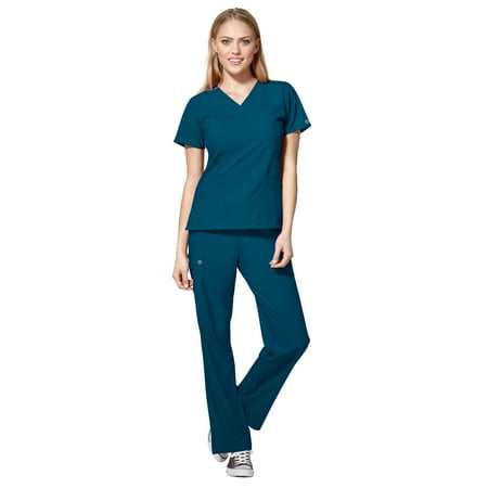 

WonderWink W123 Women s Basic V-Neck Top & Drawstring Pant Scrub Set