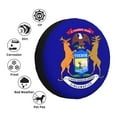 thumbnail image 6 of DouZhe Waterproof Spare Tire Cover, Michigan State Seal Flag Prints Adjustable Wheel Covers Fit for Jeep Trailer RV SUV Car, 16 inch, 6 of 7