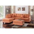 thumbnail image 4 of Bobkona Adolph Reversible Sectional Set with Ottoman in Coffee., 4 of 5