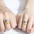 thumbnail image 4 of Coachuhhar Panda Rings Sterling Silver Sunflower Rings Animal Adjustable Rings Panda Jewelry Gift for Girls Women, 4 of 5