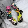 thumbnail image 5 of Hirioo Colorful Pug Pattern Adult Middle Tube Socks Breathable Sock Non-Pilling,Contrasting Color Design, 5 of 6