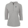 thumbnail image 2 of Women's Cutter & Buck Gray Villanova Wildcats Vault Virtue Eco Pique Recycled Half-Zip Pullover Hoodie, 2 of 3