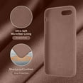 thumbnail image 5 of iPhone SE Case 2022/2020, iPhone 7 8 Case, Silicone Ultra Slim Shockproof Phone Case with [Soft Microfiber Lining], 4.7 inch, Light Brown, 5 of 5