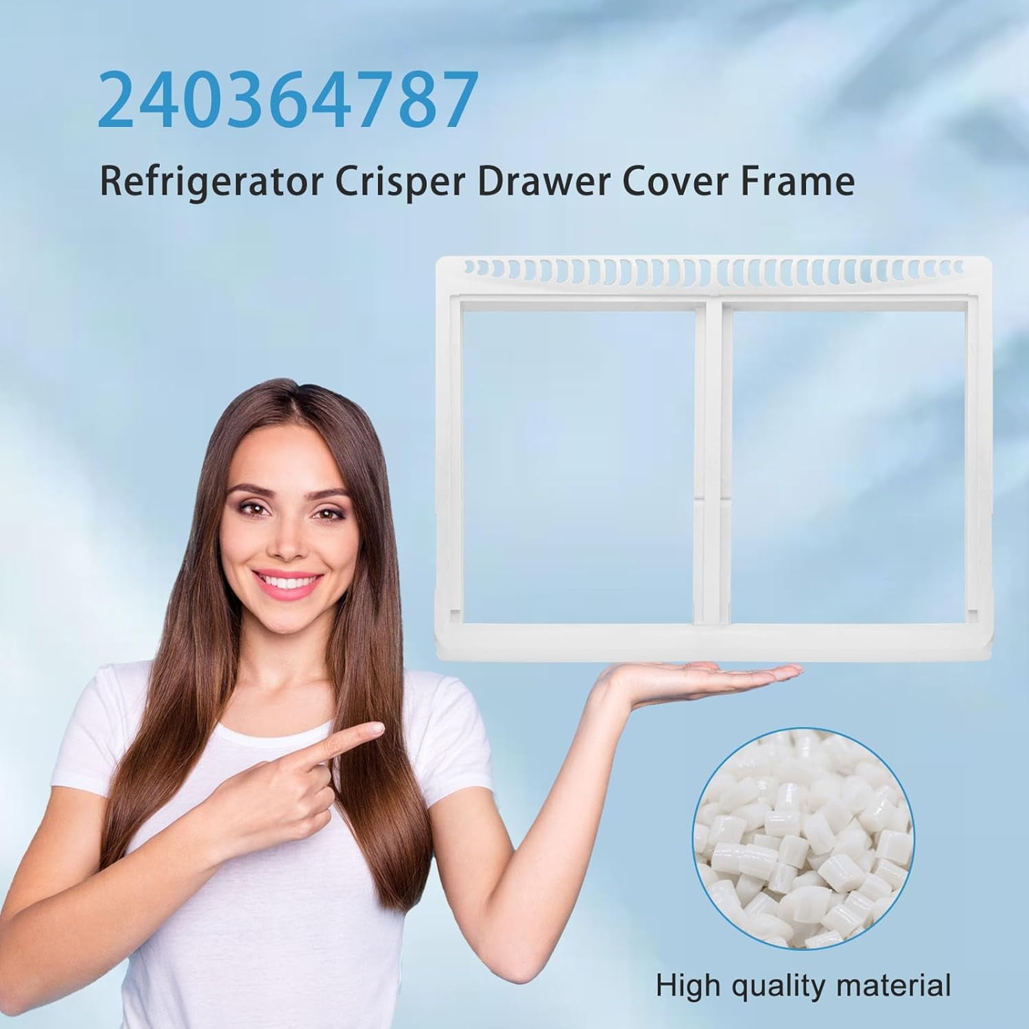 Drawer Cover Frame Compatible Crisper for Frigidaire Refrigerator Part Number 240364787 AP4432913 240364714 240364725 240364794 1512532 216979402 216995502 240364747 240364764 240364778 2363600