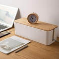 thumbnail image 2 of Stylish Home Office Power Strips Wire Magage Tray Desktop Hider Cable Management Box White L, 2 of 9