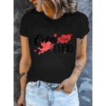 thumbnail image 2 of Camiseta de cuello redondo y manga corta para mujer con un bonito estampado de Cupido, ideal para deportes y estilo casual. Camiseta para adultos, hombres, mujeres, adolescentes, jóvenes, deportes y c, 2 of 8