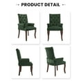 thumbnail image 3 of PAPROOS Upholstered Dining Chairs Set of 4, Chenille Tufted Dining Room Chairs with Arms, Nailhead Trim, Curved Solid Wood Legs, Modern Farmhouse Kitchen Chairs for Home Living Room, Olive Green, 3 of 10