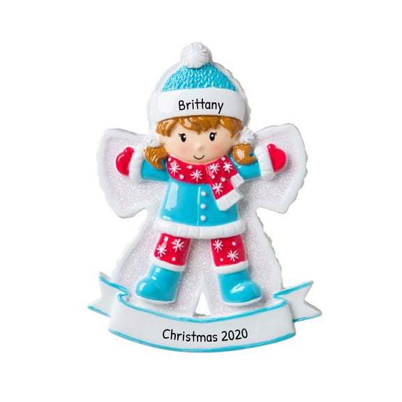 Personalized Christmas Ornaments For Kids - Childrens Christmas Ornaments - Snow Angel Girl Ornaments for Christmas Tree Girl Snow Christmas Tree Ornaments For Kids - Free Customization