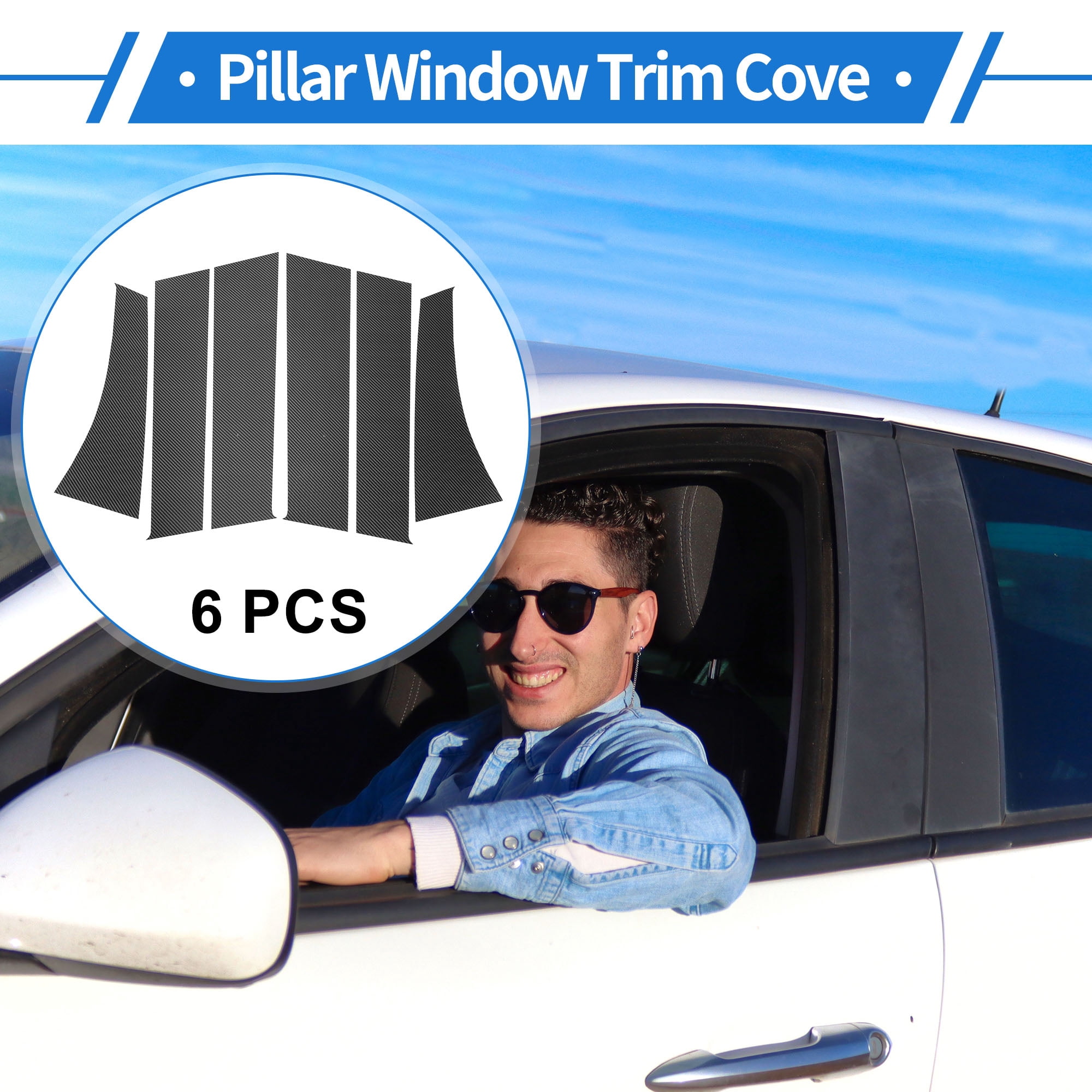 Unique Bargains 6 Pcs Door Pillar Window Trim for Mitsubishi Outlander Sport ASX 2011-2019