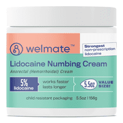 WELMATE Pain Relief, 5% Lidocaine Numbing Cream, 5.5oz
