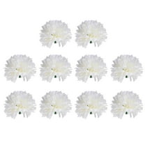 WASHWEPE 10Pcs Small Artificial Flowers White Chrysanthemum Plastic Silk Cloth Wedding