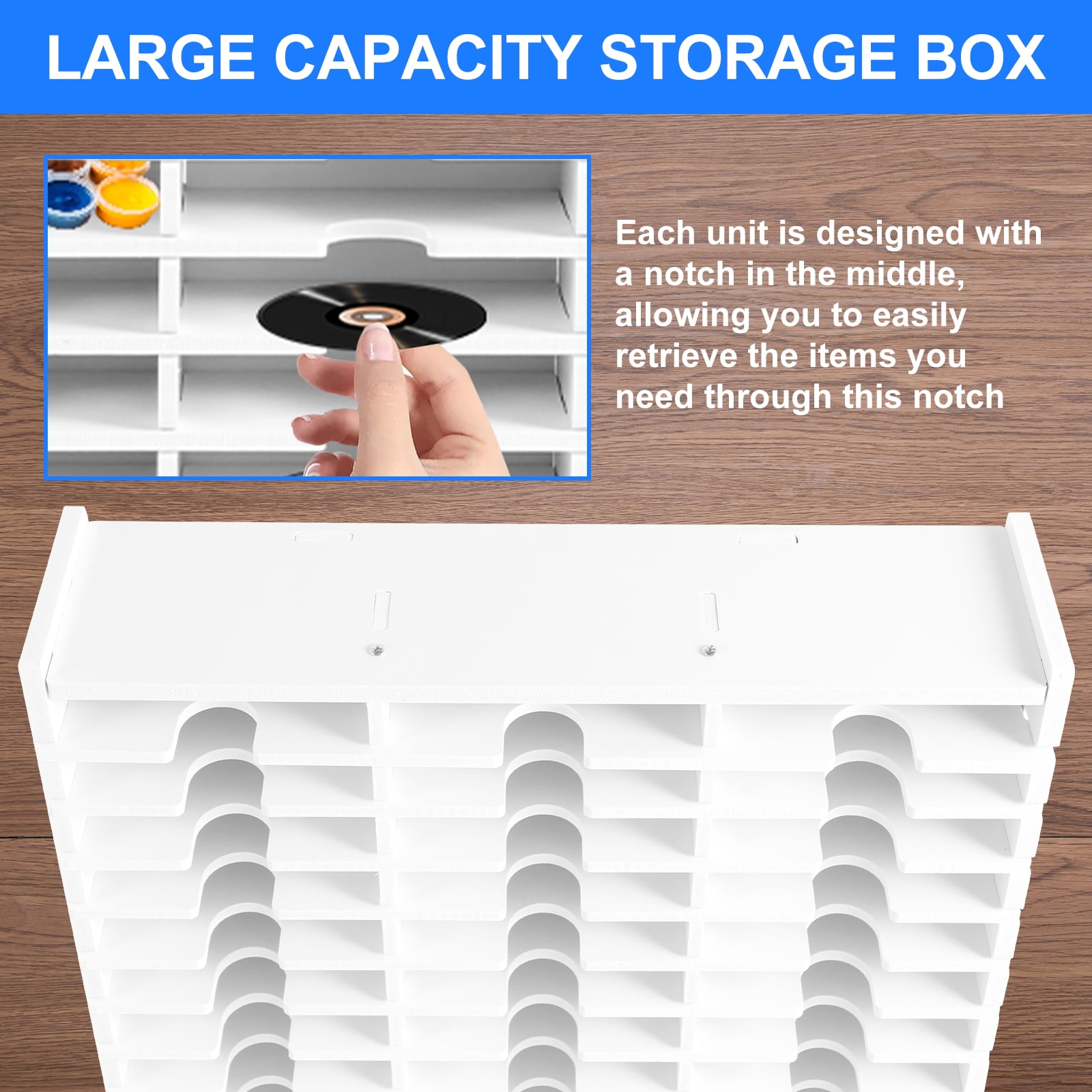 Austok 36 Slots Ink Pad Printing Storage Box Large Capacity Items Plastic Racks for DIY Craft Supplies