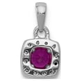 thumbnail image 3 of 14K White Gold Charm Pendant Ruby Round Red Diamond, 3 of 4
