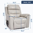 thumbnail image 6 of Sesslife Power Lift Recliner Chair, Electric Recliner Chair with Heat and Massage for Elderly, Single Sofa Recliner with Cup Holders and Side Pockets, Ergonomic Lounge Recliner Chair, Light Gray, 6 of 7