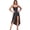 Black, variant on Women's High Low Ruffled Hem Midi Cami Dress with Slit Flowy Fit 100% Polyester Easy Care Machine Wash for Summer