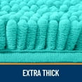 thumbnail image 5 of Buganda Bathroom Rugs 59x20, Quick Dry Machine Washable Chenille Bath Mats with Rubber Backing, Teal, 5 of 9