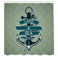thumbnail image 3 of Ambesonne Anchor Shower Curtain, Diamond Pattern Nautical, 69"Wx84"L, Teal Pale Green, 3 of 5