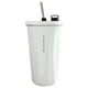 thumbnail image 1 of Taza de beber de doble pared con aislamiento al vacío de acero inoxidable, vaso de 600ml, taza de hielo para café con pajita, 1 of 5