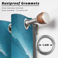 thumbnail image 2 of Outdoor Curtains for Patio Waterproof, Blue Gradient Beach Outdoor Privacy Panels Grommet, Watercolor Coastal Seaside Waves Ombre Blackout Outside Curtains for Porch/Cabana 54"x108", 1 Panel, 2 of 8