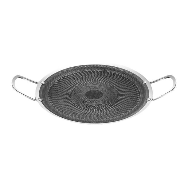 Parrilla para barbacoa coreana, plancha para barbacoa de acero inoxidable, fácil de limpiar, multiusos para barbacoa, hogar, cocina, senderismo 38 centímetros