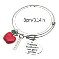 thumbnail image 3 of Fiudx Pulsera Elástica de Acero Inoxidable, Diseño Único, Decoración de Joyería, Frase de Agradecimiento Al Maestro, Regalo para El Día Del Maestro, Graduación de Fin de Curso, para Mujeres, Hombres,, 3 of 5