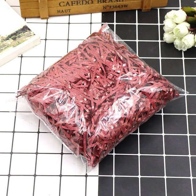 Relleno de rafia con purpurina para decoración de cajas de regalo de cumpleaños y San Valentín, 30 g/50 g/100 g
