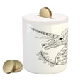 thumbnail image 2 of Black and White Piggy Bank, Fantasy Animal Unicorn Profile with Floral Ornaments Monochrome Design, Ceramic Coin Bank Money Box for Cash Saving, 3.6" X 3.2", Black White, by Ambesonne, 2 of 4