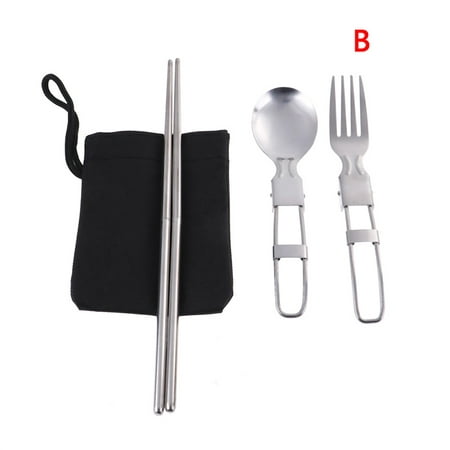 

1set Portable Travel Picnic Foldable Cutlery Set Spoon Fork Knife Chopsticks
