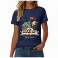 thumbnail image 6 of mgoYE USA T Shirt Women Women's 250th America Anniversary Independence 250 Years of Freedom O-Neck T-Shirt(Navy,M), 6 of 8