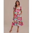 thumbnail image 6 of Zeagoo Women's Casual A-Line Dress with Pockets Summer Beach Dress Short Sleeve Midi Dress Flowy Sundresses, 6 of 6