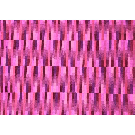 Ahgly Company Indoor Rectangle Abstract Pink Modern Area Rugs, 2' x 4'
