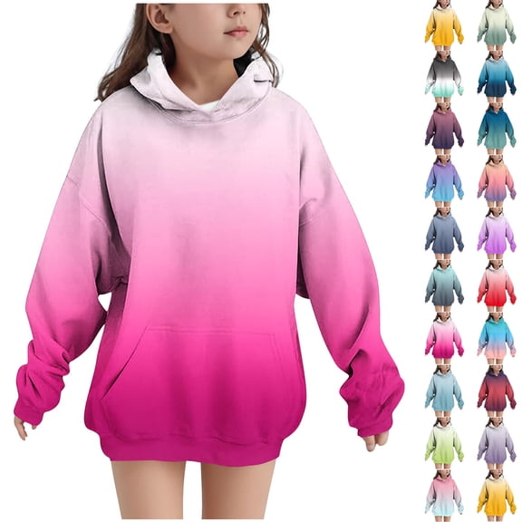 DJDLJWCJ Big Girls Fleece Lined Hoodie Loose Fit Long Sleeve Pullover for Girls Comfy Soft Sweatshirts Black Size 4T
