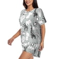 thumbnail image 2 of Wukai African Animals Women's Pajama Set,Short-Sleeve Top and Shorts with Elastic Waistband and Pockets for Loungewear, Yoga, and Casual Wear-X-Large, 2 of 8