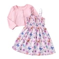 thumbnail image 4 of Girls Summer Outfits 2 Piece Set Casual Loose Fit Sleeveless Dress Cardigan Combo Comfortable Breathable Playwear For Outdoor Activities, 4 of 8