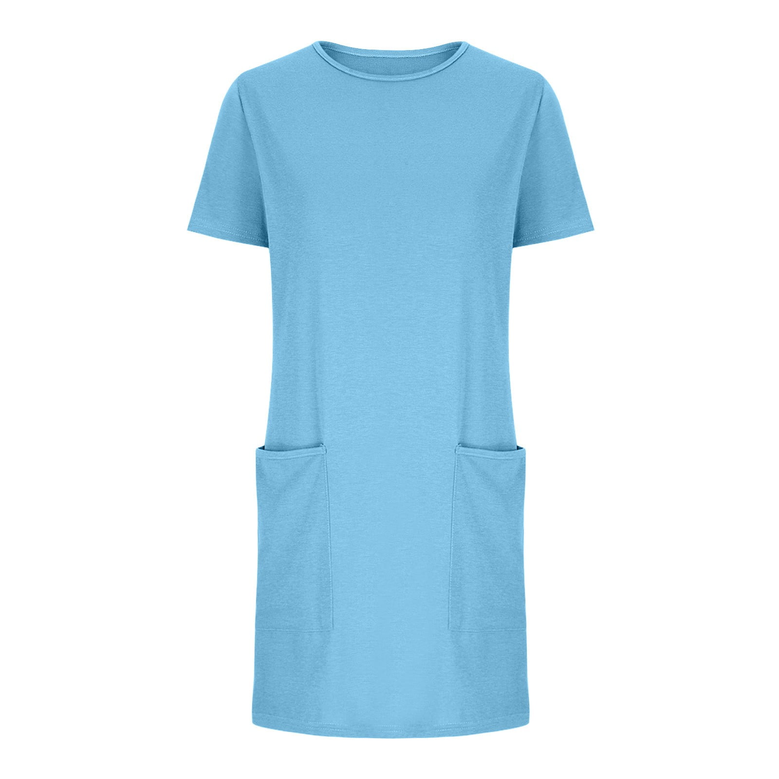 Womens Short Sleeve Mini T-Shirt Dress Workout Sport Tennis Athletic Dress With 2 Pockets