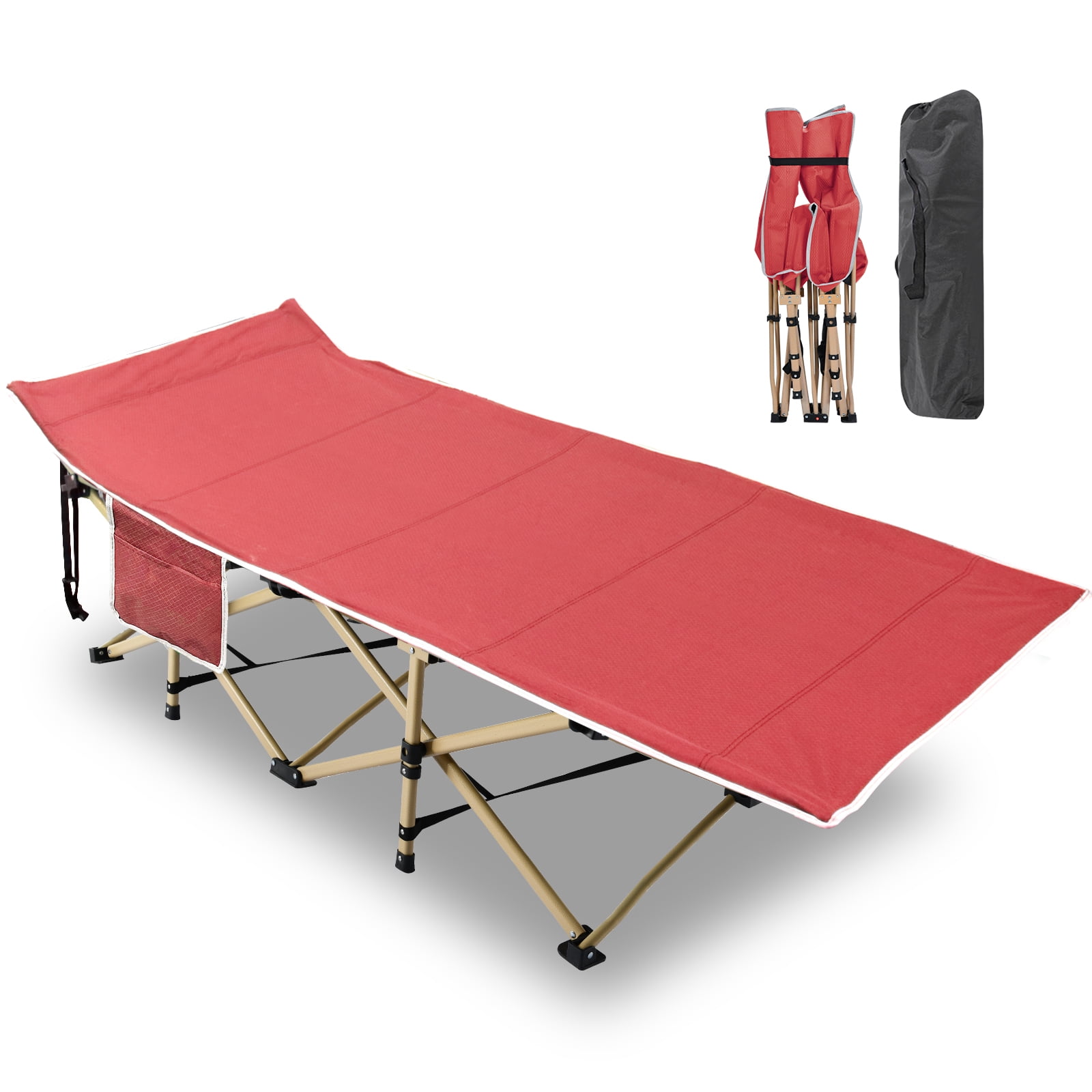 Docred Camping Cot Folding Camping Bed for Adults, Heavy Duty