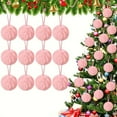 thumbnail image 2 of YIKA Furry Christmas Ornaments For Tree Green Christmas Hanging Decorations 8cm Pink, 2 of 8