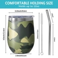 thumbnail image 5 of Camouflage 12oz Stainless Steel Insulated Wine Tumbler with Lid and Straw – Double Wall Vacuum Mug for Hot & Cold Drinks, 304 Steel Interior, Sweat-Free Design, 5 of 5