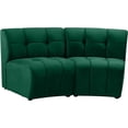thumbnail image 3 of Meridian Furniture Causeuse Modulaire en Velours Vert Limitless, 3 of 7