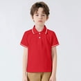 thumbnail image 2 of Kid Boy School Uniform Shirts Boys Polo Shirts Boys Short Sleeve Polo Shirts Summer Polo Shirt 7-8 Years, 2 of 6